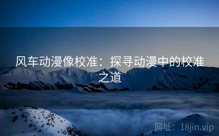 风车动漫像校准：探寻动漫中的校准之道