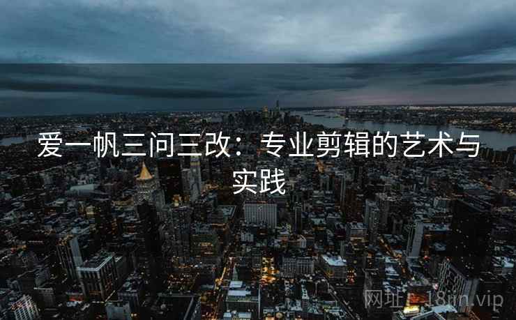 爱一帆三问三改:专业剪辑的艺术与实践 爱一帆三问三改:专业剪辑的艺术与实践