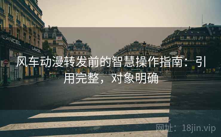 风车动漫转发前的智慧操作指南:引用完整,对象明确 风车动漫转发前的智慧操作指南:引用完整,对象明确